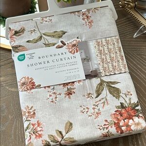 NEW! Shabby Chic French Toile Floral Shower Curtain